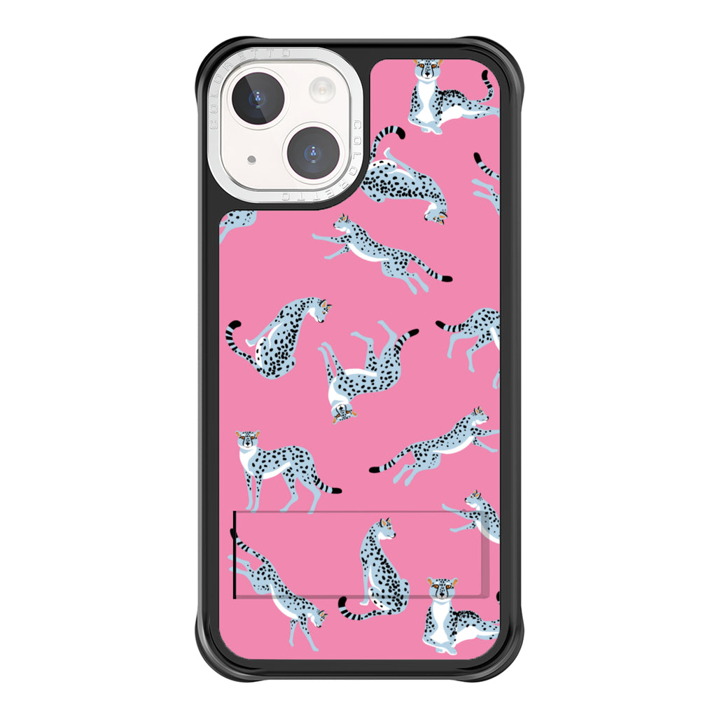 Coloretto Black Frosted Replaceable Phone Case - Pink Cheetah