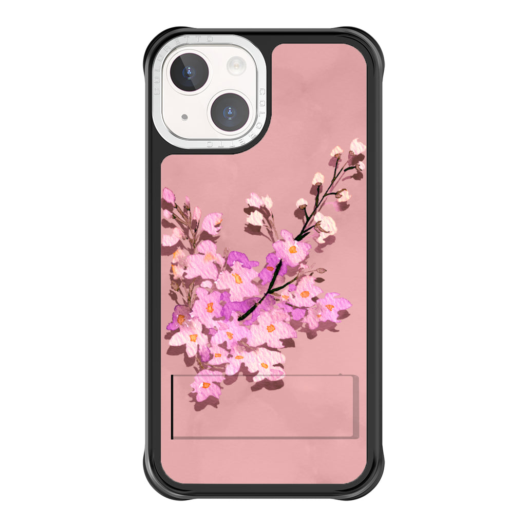 Coloretto Black Frosted Replaceable Phone Case - Pink Flower - Discoverable