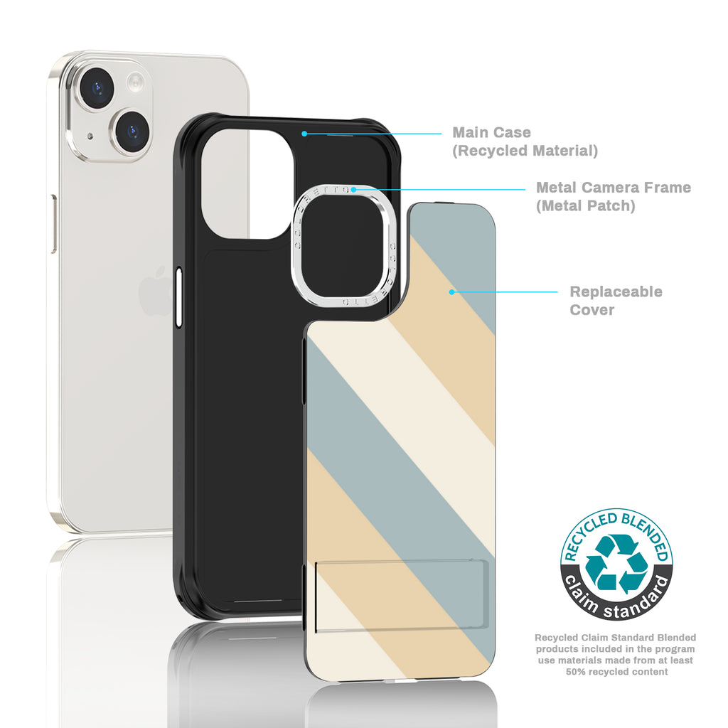 Coloretto Black Frosted Replaceable Phone Case - Blue Stripe Geometric Aesthetics A - Changeable