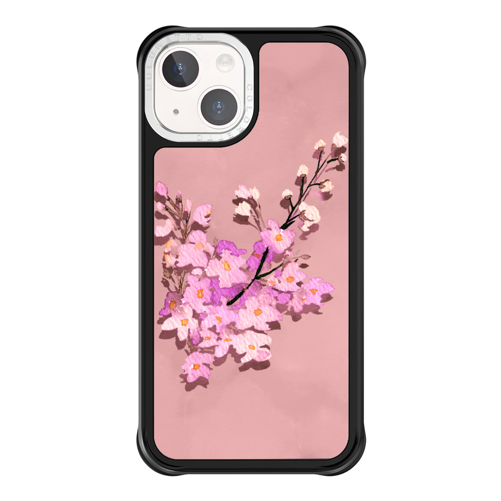 Coloretto Black Frosted Replaceable Phone Case - Pink Flower